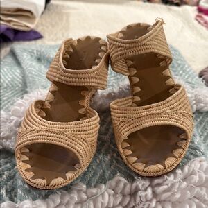 Elegant Tan Woven Sandals